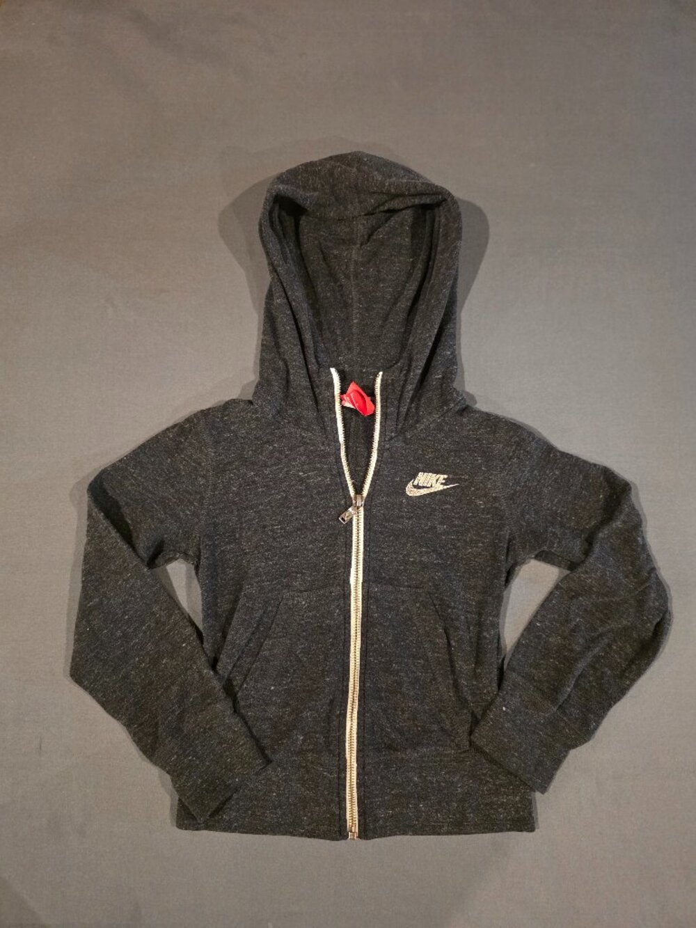 Nike Girls Size small Speckled Black Zip Up Hoodie